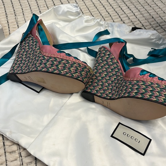 Gucci satin ribbon Alexis espadrille wedges - Picture 2 of 4